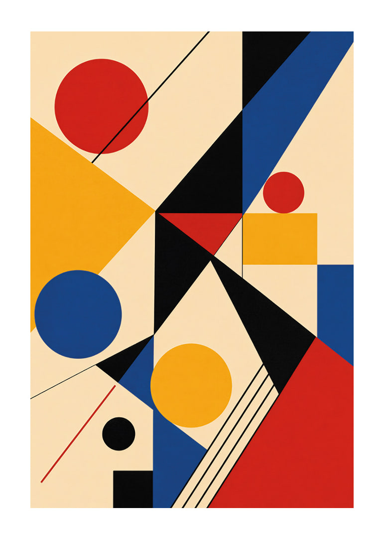 Colorful geometric shapes in harmonious balance.-12