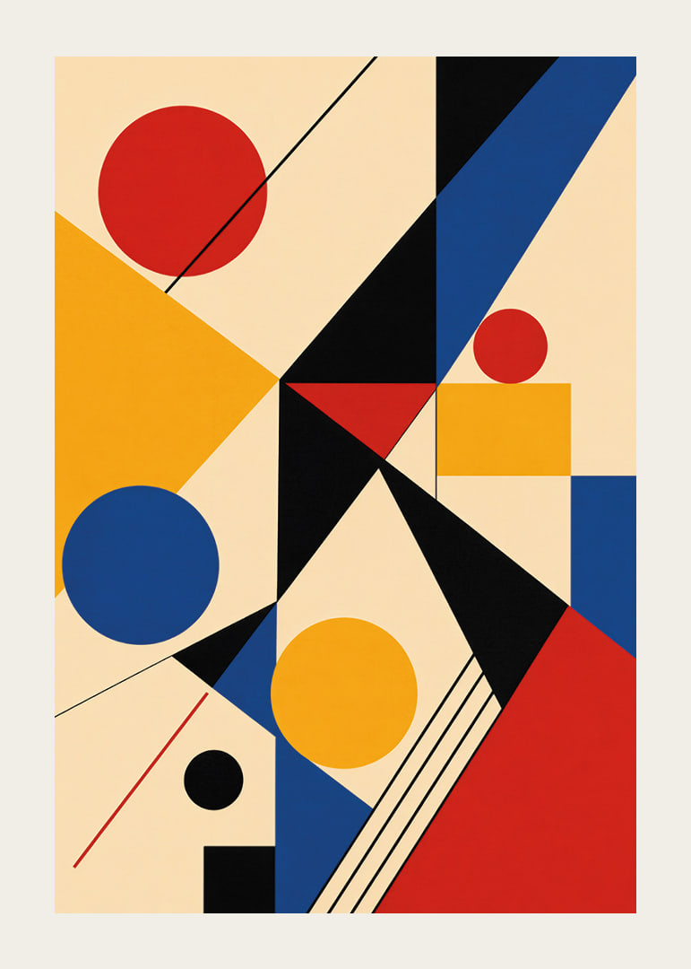 Colorful geometric shapes in harmonious balance.-12