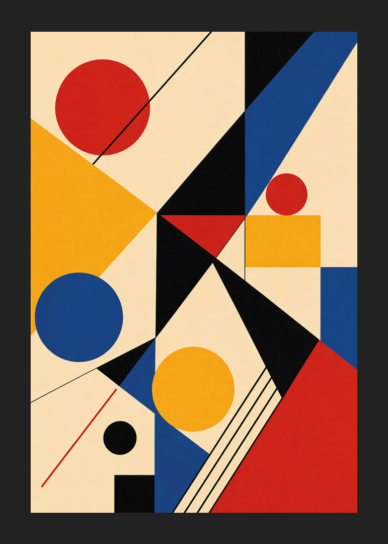 Colorful geometric shapes in harmonious balance.-12