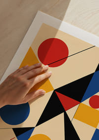 Kleurrijke geometrische vormen in harmonieus evenwicht.-9