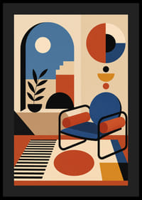 Levendige kleuren en vormen creëren een retro-elegante uitstraling.-4