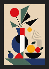 Vibrant composition of color and shape in balanced harmony.-5