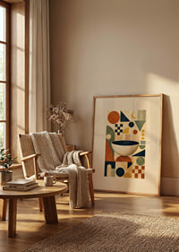 Captivating geometric design with harmonious colors.-8