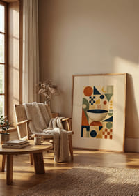 Boeiend geometrisch ontwerp met harmonieuze kleuren.-8