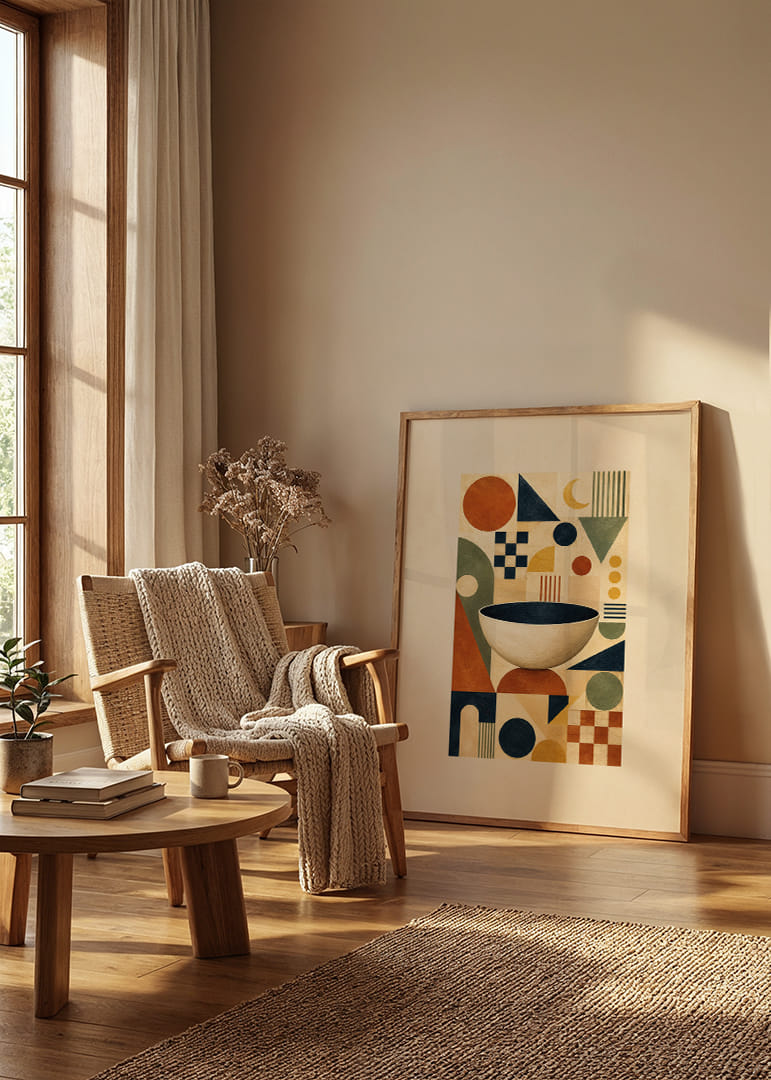 Boeiend geometrisch ontwerp met harmonieuze kleuren.-12