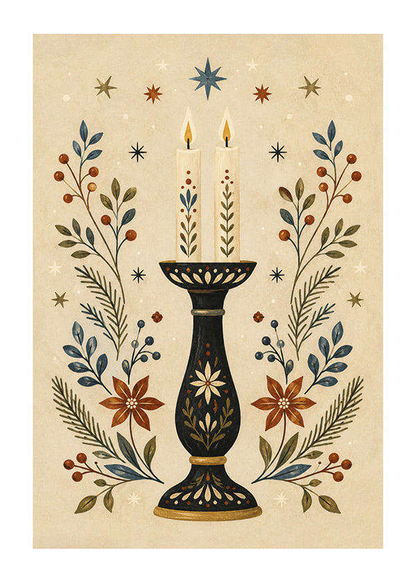Poster Festive Christmas Candle