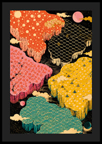 Fantastic floating islands in vibrant colors and a dreamlike atmosphere.-4