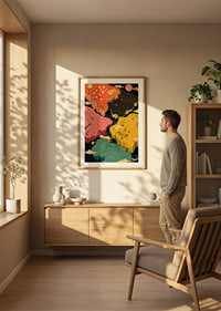 Fantastic floating islands in vibrant colors and a dreamlike atmosphere.-8
