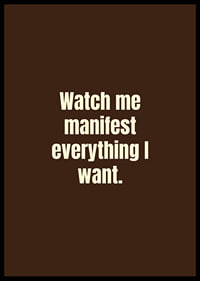 Typographic poster with a confident manifestation quote in a warm retro style.-6