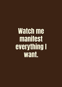 Typographic poster with a confident manifestation quote in a warm retro style.-7