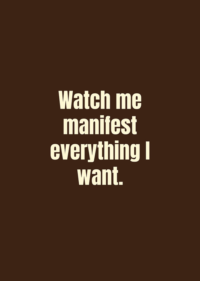 Typographic poster with a confident manifestation quote in a warm retro style.-12