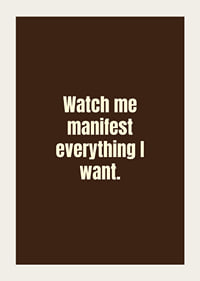 Typographic poster with a confident manifestation quote in a warm retro style.-3