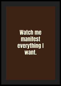 Typographic poster with a confident manifestation quote in a warm retro style.-4