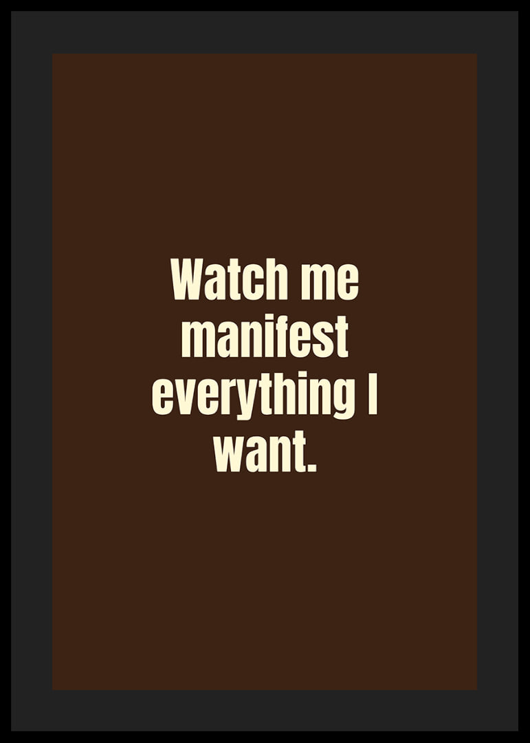 Typographic poster with a confident manifestation quote in a warm retro style.-12