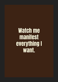 Typographic poster with a confident manifestation quote in a warm retro style.-5