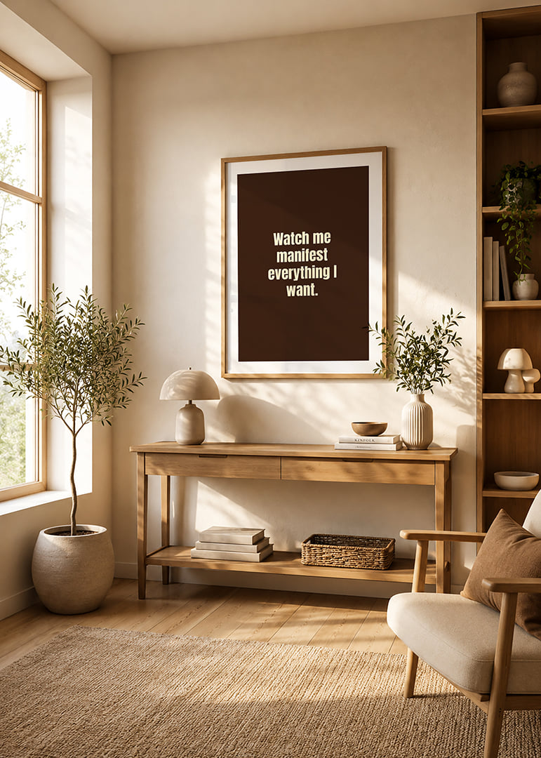 Plakat typograficzny z pewnym siebie cytatem w ciepłym stylu retro.-12