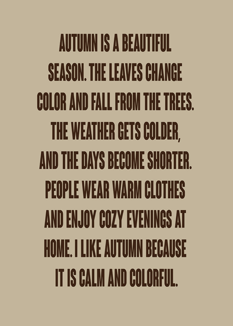 Typographic autumn poster with warm words about leaves, peace and cozy evenings.-12