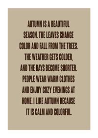 Typographic autumn poster with warm words about leaves, peace and cozy evenings.-1