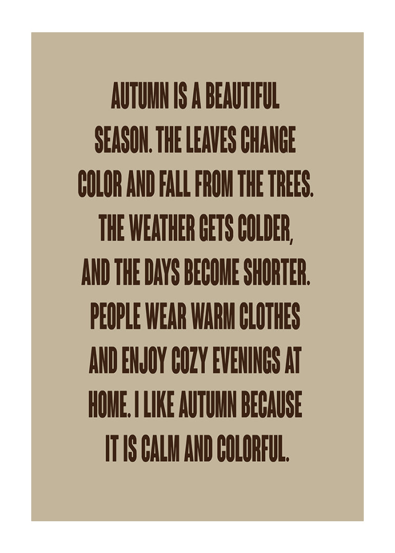 Typographic autumn poster with warm words about leaves, peace and cozy evenings.-12