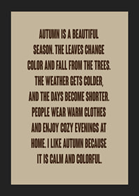 Typographic autumn poster with warm words about leaves, peace and cozy evenings.-5