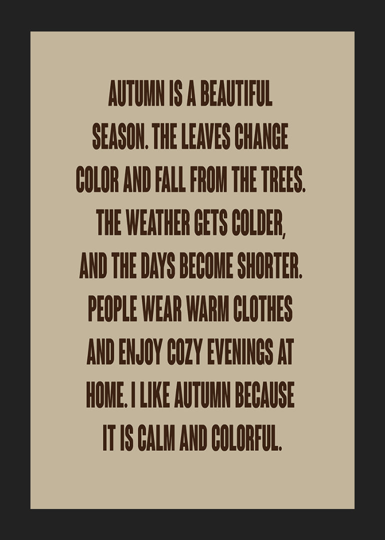 Typographic autumn poster with warm words about leaves, peace and cozy evenings.-12