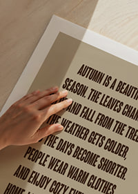 Typographic autumn poster with warm words about leaves, peace and cozy evenings.-9