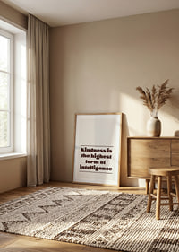 Typographic poster with a warm message of kindness and intelligence.-8