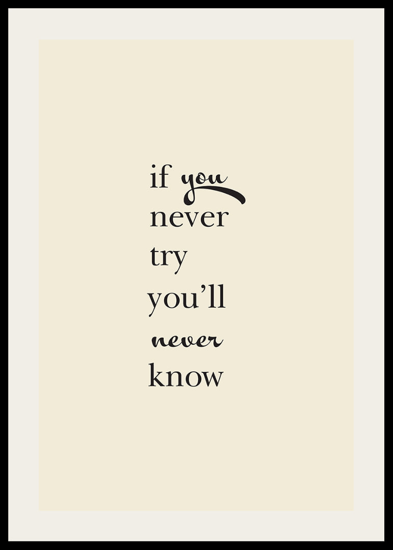 Minimalist text poster with an encouraging quote in elegant black typography.-12