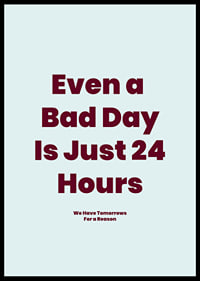 Typographic poster with a hopeful message in burgundy against light blue.-6