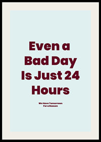 Typographic poster with a hopeful message in burgundy against light blue.-2