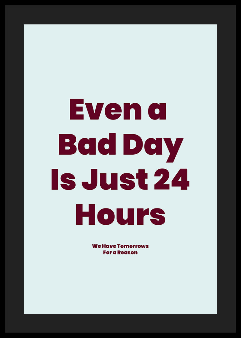 Typographic poster with a hopeful message in burgundy against light blue.-12