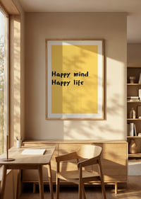 Zabawny plakat typograficzny z przesłaniem szczęśliwego umysłu i życia.-8
