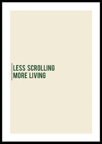 Minimalistyczny plakat typograficzny z przesłaniem zachęcającym do większej obecności w życiu codziennym.-0