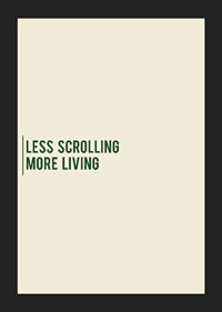Minimalist typography poster with a calm message about more presence in everyday life.-5