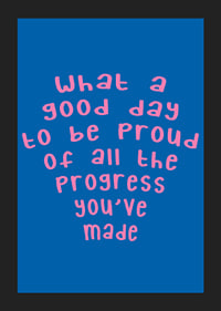 Playful typography poster in pink and blue celebrating your progress.-5