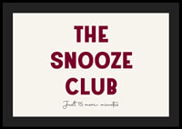 Typographic poster with a humorous tribute to the snooze button.-4