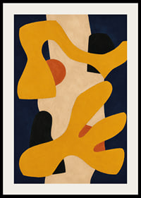 Organic shapes in ochre, black and blue create a warm, modern rhythm.-2