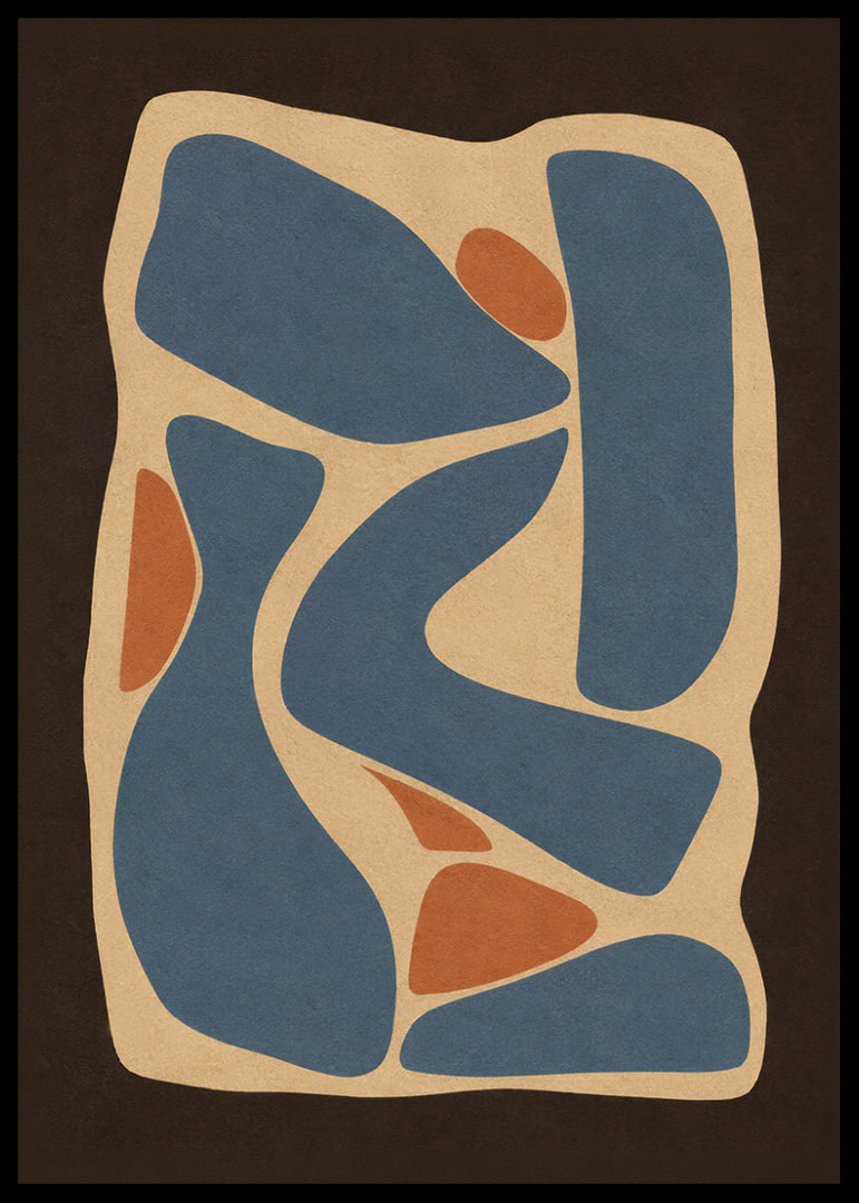 Organic blue and rust red shapes create a warm, modern harmony.-12