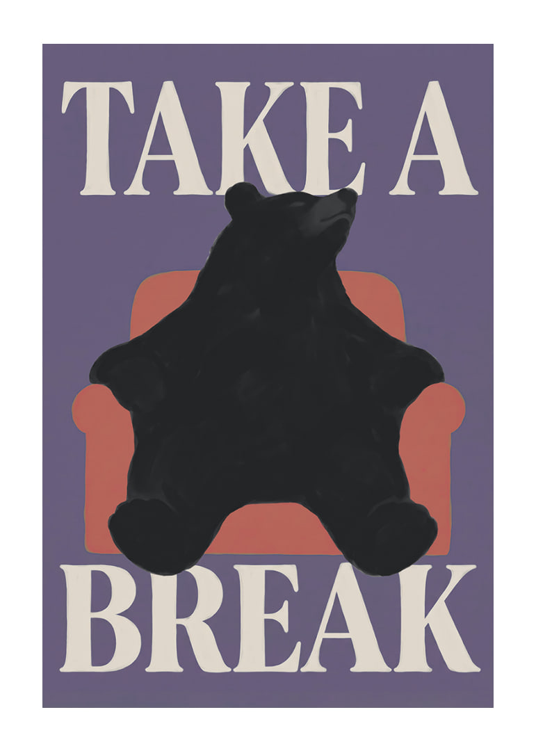 A relaxed black bear in an armchair gives the room a playful and peaceful feeling.-12