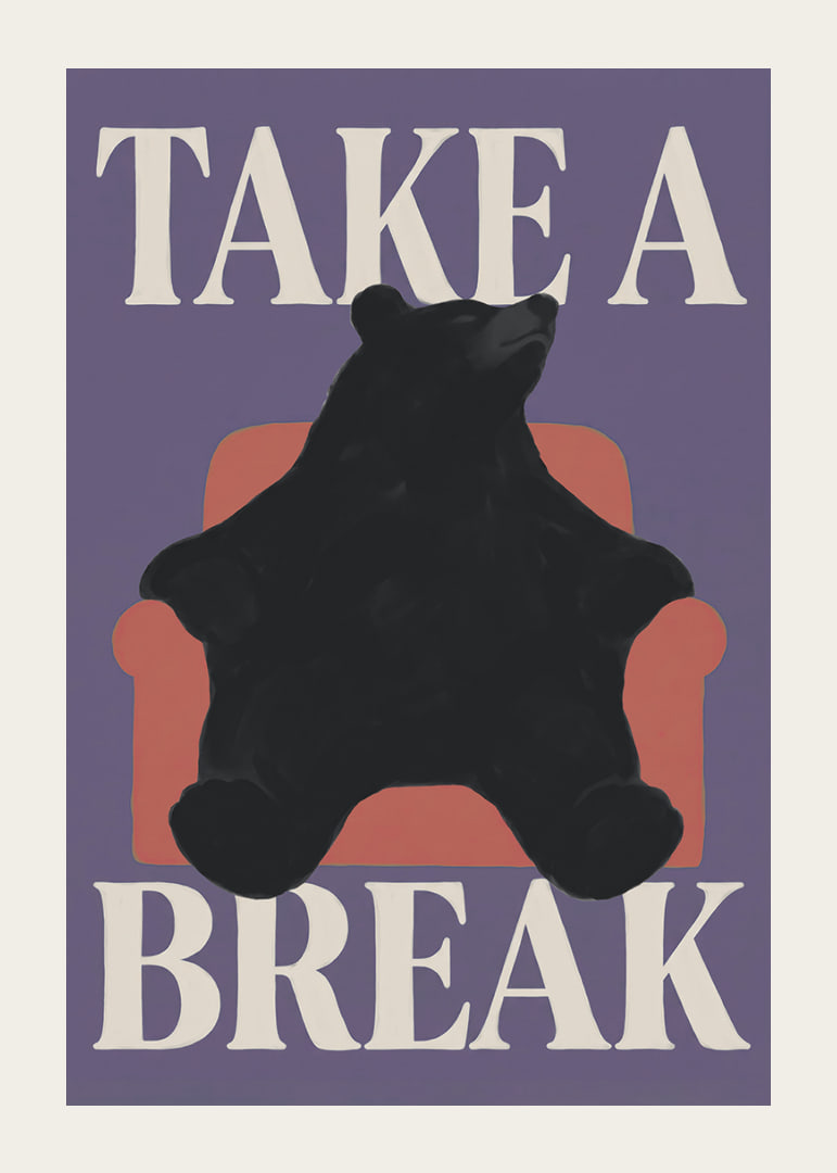 A relaxed black bear in an armchair gives the room a playful and peaceful feeling.-12