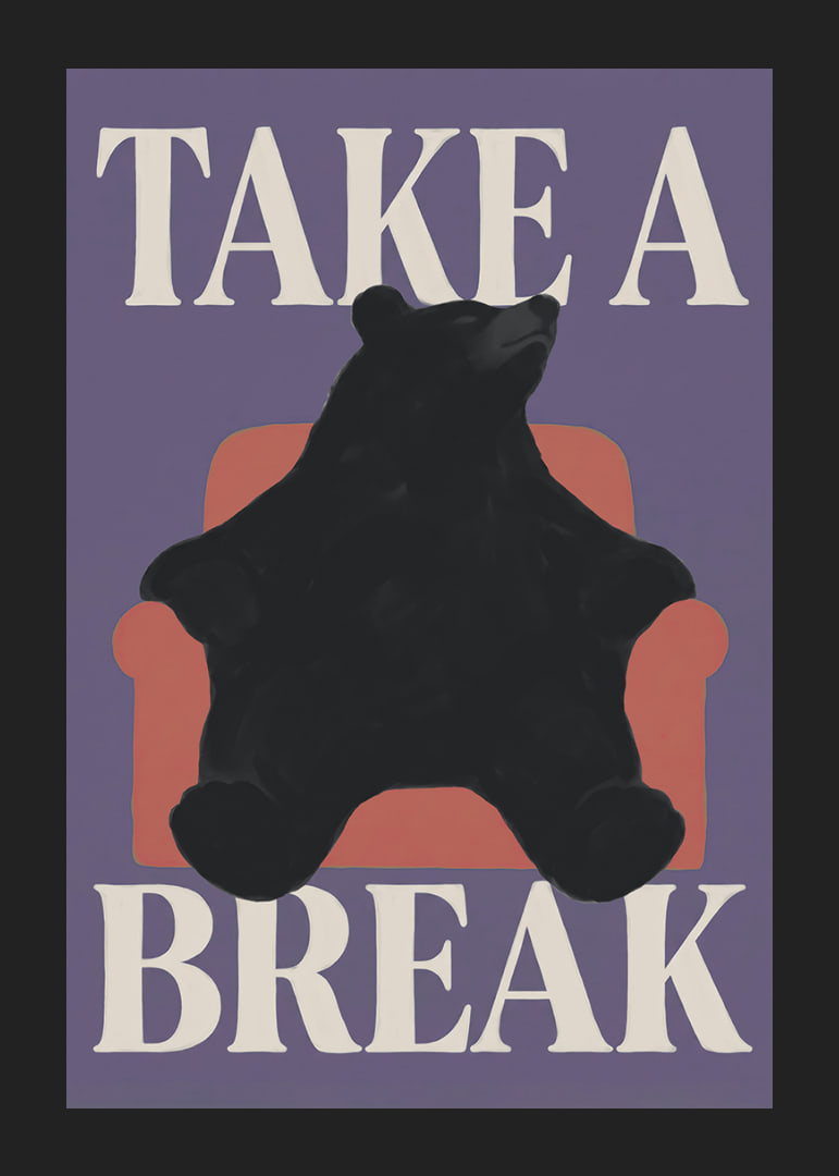 A relaxed black bear in an armchair gives the room a playful and peaceful feeling.-12