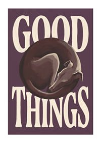 A sleeping badger and warm words create a calm, hopeful feeling.-1
