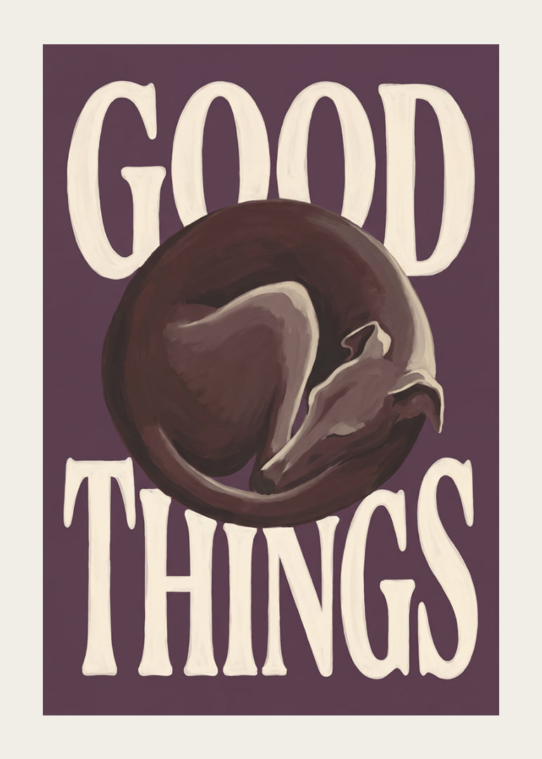 A sleeping badger and warm words create a calm, hopeful feeling.-12