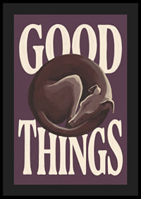 A sleeping badger and warm words create a calm, hopeful feeling.-4