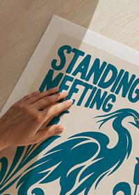 Graphic heron by the reeds with a playful message about ideas and meetings.-9