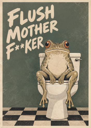 Plakatas Toilet Frog Attitude