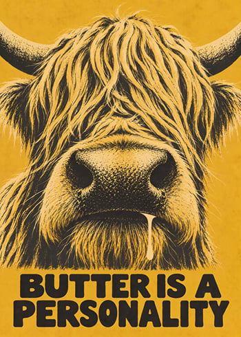 Plakatas Butter Loving Cow