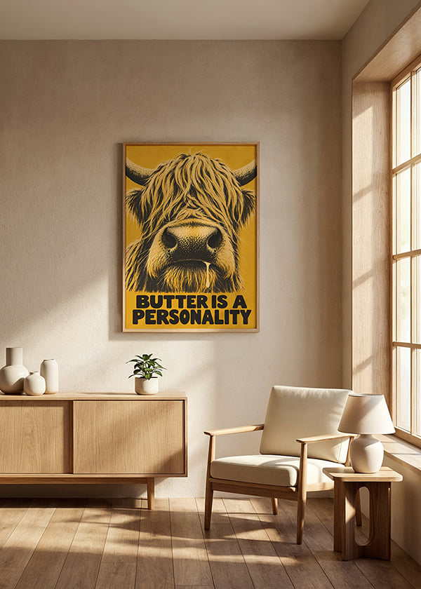 Poster Butter Loving Cow crossfade