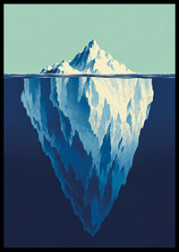 A stylized iceberg poster that captures the depths of the ocean and Arctic stillness.-6