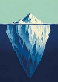 A stylized iceberg poster that captures the depths of the ocean and Arctic stillness.-7